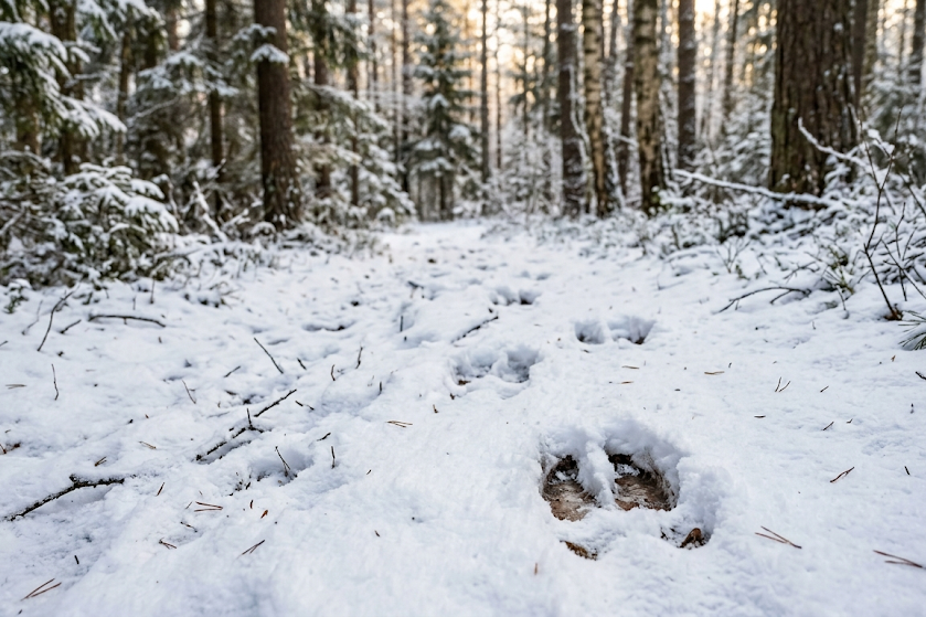 Elnio pėdsakai ir išmatos: kaip atpažinti gamtoje